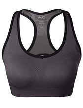 Load image into Gallery viewer, Match Womens Sports Bra Wirefree Seamless Padded Racerback Yoga Bra for Workout Gym Activewear with Removable Pads #001(Gray Brown,M)
