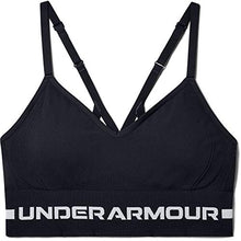 Load image into Gallery viewer, Under Armour Women&#39;s Seamless Low Long Bra , Black (001)/Halo Gray , X-Large
