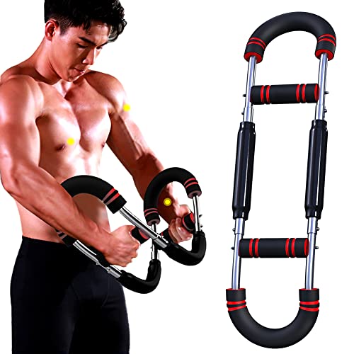 XINRUI U Shape Twister Arm Exerciser, Home Chest Expander, Biceps, Triceps, Forearm, Inner Thighs & Shoulder Muscle Fitness Equipment, Arm Strength Training Workout Machine (110-132 lbs)