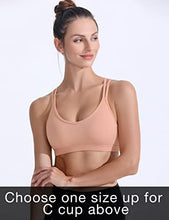 Load image into Gallery viewer, FITTIN Strappy Sports Bra - Crisscross Back Sports Bra for Women Wirefree Bra Yoga Tops Pink Medium

