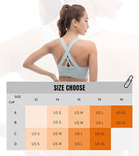 Load image into Gallery viewer, glamline Sports Bra for Women Bras Cross Back Strappy Yoga Bra Medium Support Sexy Cute Active Black
