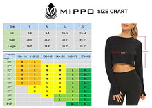 Load image into Gallery viewer, Mippo Long Sleeve Workout Shirts for Women Yoga Gym Crop Top Long Sleeve Athletic Running Shirts Loose Fit Gymshark Tops Cropped Tshirts Cute Workout Clothes Black M
