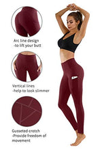 Load image into Gallery viewer, PHISOCKAT 2 Pack High Waist Yoga Pants with Pockets, Tummy Control Leggings, Workout 4 Way Stretch Yoga Leggings
