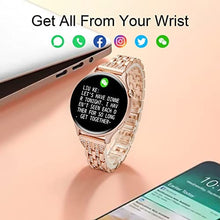 Load image into Gallery viewer, Smart Watch (Answer/Make Calls), 2022 Newest 1.28 in Bluetooth Smart Watches for Women for Android/iOS Phone with Stainless Steel Band, Fitness Tracker with Call/Text/Heart Rate/SpO2/Sleep Monitor
