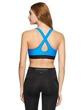 Load image into Gallery viewer, Under Armour womens HeatGear Armour Mid Impact Crossback Sports Bra , Blue Circuit (436)/Blue Circuit , X-Small
