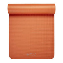 Load image into Gallery viewer, Gaiam Essentials Thick Yoga Mat Fitness &amp; Exercise Mat with Easy-Cinch Carrier Strap, Orange, 72&quot;&quot;L X 24&quot;&quot;W X 2/5 Inch Thick-10mm

