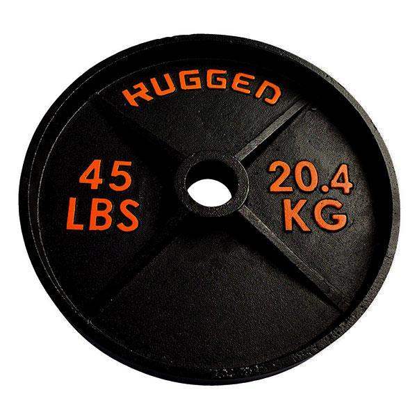 45 lb. Rugged Deep Dish Olympic Plate Individual 20KG Weight Plate - The Home Fitness Corp