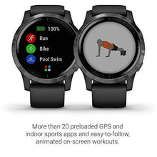 Load image into Gallery viewer, Garmin Vivoactive 4, GPS Smartwatch, Features Music, Body Energy Monitoring, Animated Workouts, Pulse Ox Sensors and More, Black
