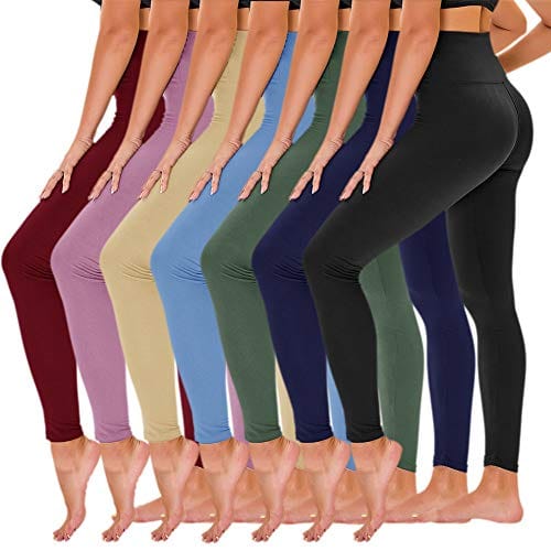 TNNZEET 7 Pack High Waisted Leggings for Women - Buttery Soft Workout Running Yoga Pants