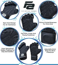Load image into Gallery viewer, Fit Active Sports New Ventilated Weight Lifting Gloves with Built-in Wrist Wraps, Full Palm Protection &amp; Extra Grip. Great for Pull Ups, Cross Training, Fitness &amp; Weightlifting. (Men &amp; Women)
