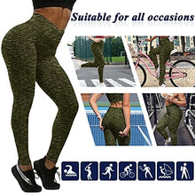 Load image into Gallery viewer, Murandick Textured Leggings for Women Scrunch High Waist Textured Yoga Workout Pants - Dazzle Green
