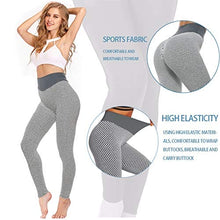 Load image into Gallery viewer, AIMILIA Textured Anti Cellulite Leggings for Women High Waisted Yoga Pants Workout Tummy Control Sport Tights - Y-tight-Grey
