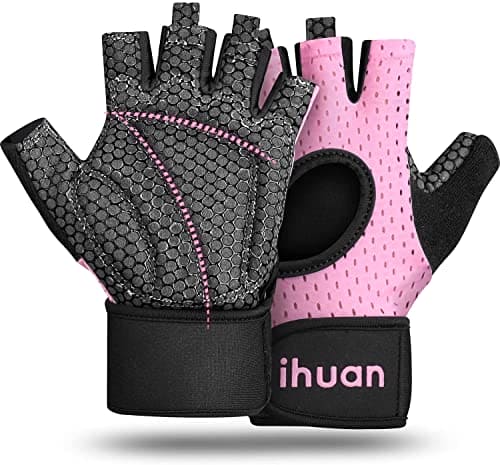 ihuan Breathable Weight Lifting Gloves: Workout Gloves for Men and Women Gym Gloves with Wrist Support | Enhance Palm Protection | Extra Grip for Fitness | Lifting | Training | Rowing | Pull-ups……