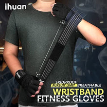 Load image into Gallery viewer, ihuan Ventilated Weight Lifting Gym Workout Gloves Full Finger with Wrist Wrap Support for Men &amp; Women, Full Palm Protection, for Weightlifting, Training, Fitness, Hanging, Pull ups
