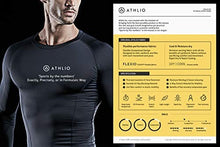 Load image into Gallery viewer, ATHLIO Men&#39;s UPF 50+ Long Sleeve Compression Shirts, Water Sports Rash Guard Base Layer, Athletic Workout Shirt, Single Pack Top Black, Medium
