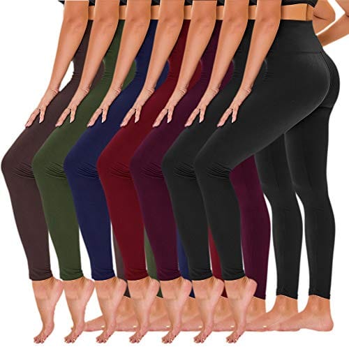 TNNZEET 7 Pack High Waisted Leggings for Women - Buttery Soft Workout Running Yoga Pants