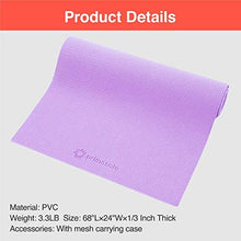 Load image into Gallery viewer, Primasole Yoga Mat with Carry Strap for Yoga Pilates Fitness and Floor Workout at Home and Gym 1/3 thick (Quartz Purple Color) PSS91NH010A
