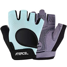 Load image into Gallery viewer, ATERCEL Weight Lifting Gloves Full Palm Protection, Workout Gloves for Gym, Cycling, Exercise, Breathable, Super Lightweight for Men and Women(Aqua, S)
