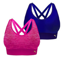 Load image into Gallery viewer, PUMA Womens Removable Cups Racerback Sports Bra 2 Pack
