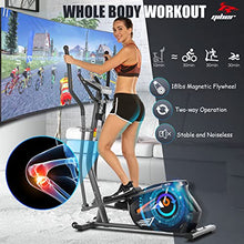 Load image into Gallery viewer, Elliptical Machine for Home Use, Cross Trainer Cardio Exercise Equipment for Workout with 10 Level Magnetic Resistance, LCD Monitor, Heart Rate Sensor, 390 LBS Max Weight

