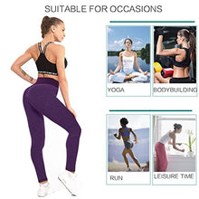 Load image into Gallery viewer, AIMILIA Textured Anti Cellulite Leggings for Women High Waisted Yoga Pants Workout Tummy Control Sport Tights Y-tight-purple
