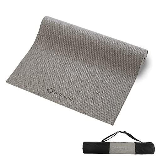Primasole Yoga Mat with Carry Strap for Yoga Pilates Fitness and Floor Workout at Home and Gym 1/4 thick (Earth Brown Gray Color) PSS91NH004A