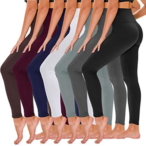 TNNZEET 7 Pack High Waisted Leggings for Women - Buttery Soft Workout Running Yoga Pants