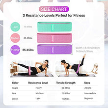 Load image into Gallery viewer, ihuan Resistance Bands for Legs and Butt, 3 Levels Exercise Band, Anti-Slip &amp; Roll Elastic Workout Booty Bands for Women Squat Glute Hip Training
