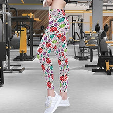 Load image into Gallery viewer, visesunny High Waist Yoga Pants with Pockets Cute Ladybug Polka Dot Buttery Soft Tummy Control Running Workout Pants 4 Way Stretch Pocket Leggings
