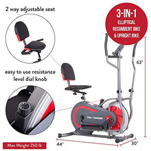 Load image into Gallery viewer, [BODY POWER] 2nd Generation PATENTED 3-in-1 Home Gym, Upright Compact Exercise Bike, Elliptical Machine &amp; Recumbent Bike, Trio Trainer with Heartrate Monitor, Safety Brake Pad. BRT5088

