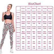 Load image into Gallery viewer, visesunny High Waist Yoga Pants with Pockets Pink Rose Flower Skull Soft Tummy Control Workout Leggings
