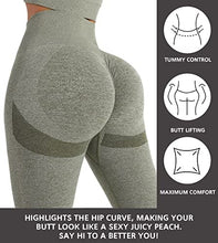 Load image into Gallery viewer, NORMOV Butt Lifting Workout Leggings for Women,Seamless High Waist Gym Yoga Pants Grass Green
