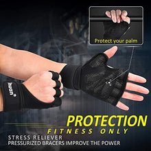 Load image into Gallery viewer, ihuan Weight Lifting Gym Workout Gloves with Wrist Wrap Support for Men &amp; Women, Full Palm Protection, for Weightlifting, Training, Fitness, Exercise, Pull ups
