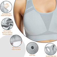 Load image into Gallery viewer, QUANTUMAX Sports Bra for Women Pack 3 - Supportive Racerback Seamless High Elastic Outdoor Workout Running Bras Yoga Daily Exercise
