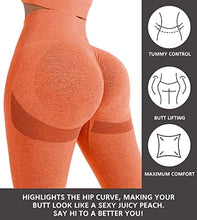 Load image into Gallery viewer, NORMOV Butt Lifting Workout Leggings for Women, Seamless High Waist Gym Yoga Pants Orange
