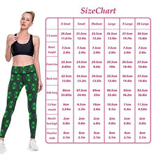 Load image into Gallery viewer, visesunny High Waist Yoga Pants with Pockets Green Clover Dot Print Buttery Soft Tummy Control Running Workout Pants 4 Way Stretch Pocket Leggings
