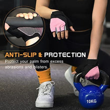 Load image into Gallery viewer, Sunnex Gym Gloves for Women, Workout Gloves Women, Fingerless Gloves for Weightlifting, Lightweight Breathable Fitness Gloves, Sports Gloves for Training Lifting Weight Cycling Climbing Rowing

