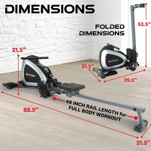 Fitness Reality Magnetic Rowing Machine with Bluetooth Workout Tracking Built In Additional Full Body Extended Exercises App Compatible Tablet Holder Rowing Machines for Home Use The Home Fitness Corp