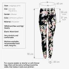 Load image into Gallery viewer, Black Floral Seamless Workout Leggings - Women’s 3D Rose Printed Yoga Leggings, Tummy Control Running Pants (Floral, One Size)
