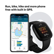 Load image into Gallery viewer, Fitbit Versa 3 Health &amp; Fitness Smartwatch with GPS, 24/7 Heart Rate, Alexa Built-in, 6+ Days Battery, Black/Black, One Size (S &amp; L Bands Included)
