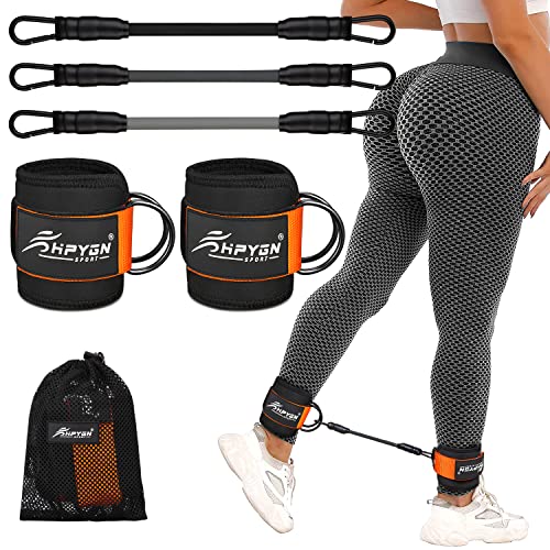 Ankle Bands for Working Out, Ankle Resistance Band with Cuffs, Resistance Bands for Leg Butt Training Exercise Equipment for Kickbacks Hip Gluteus Training Exercises, Ankle Strap with Exercise Bands