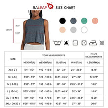 Load image into Gallery viewer, BALEAF Women&#39;s Crop Tops Workout Cropped Tank Tops Athletic Muscle Shirts Heather Navy Size M
