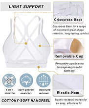 Load image into Gallery viewer, RUNNING GIRL Strappy Sports Bra for Women Sexy Crisscross Back Light Support Yoga Bra with Removable Cups(WX2310.White.M)
