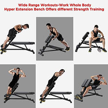 Load image into Gallery viewer, Yoleo Adjustable Weight Bench- 500lbs Utility Bench for Full Body Workout; Multi Purpose Decline Fitness Bench Roman Chair; Sit Up Abs All-in-One Hyper Back Extension Exercise Bench
