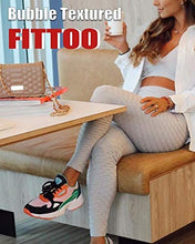 Load image into Gallery viewer, FITTOO Women&#39;s High Waist Yoga Pants Tummy Control Scrunched Booty Leggings Workout Running Butt Lift Textured Tights Peach Butt Grey
