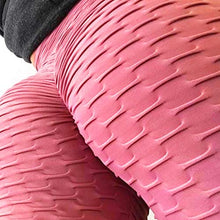 Load image into Gallery viewer, FITTOO Women&#39;s High Waist Yoga Pants Tummy Control Scrunched Booty Capri Leggings Workout Running Butt Lift Textured Tights Pink

