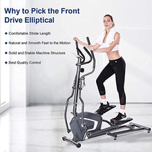 Load image into Gallery viewer, Elliptical Machine Cross Trainer 11lb Front Flywheel Magnetic Exercise Machine with 8 Level Adjustable Resistance LCD Monitor Pulse Rate Moving Wheels Smooth Quiet for Indoor Home Workout
