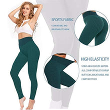 Load image into Gallery viewer, AIMILIA Butt Lifting Anti Cellulite Leggings for Women High Waisted Yoga Pants Workout Tummy Control Sport Tights - Y-tight-green
