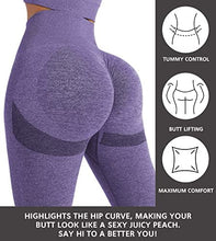 Load image into Gallery viewer, NORMOV Butt Lifting Workout Leggings for Women, Seamless High Waist Gym Yoga Pants Purple
