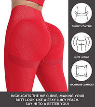 Load image into Gallery viewer, NORMOV Butt Lifting Workout Leggings for Women, Seamless High Waist Gym Yoga Pants Red
